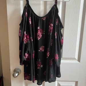 Size 2 Torrid cold shoulder sheer blouse